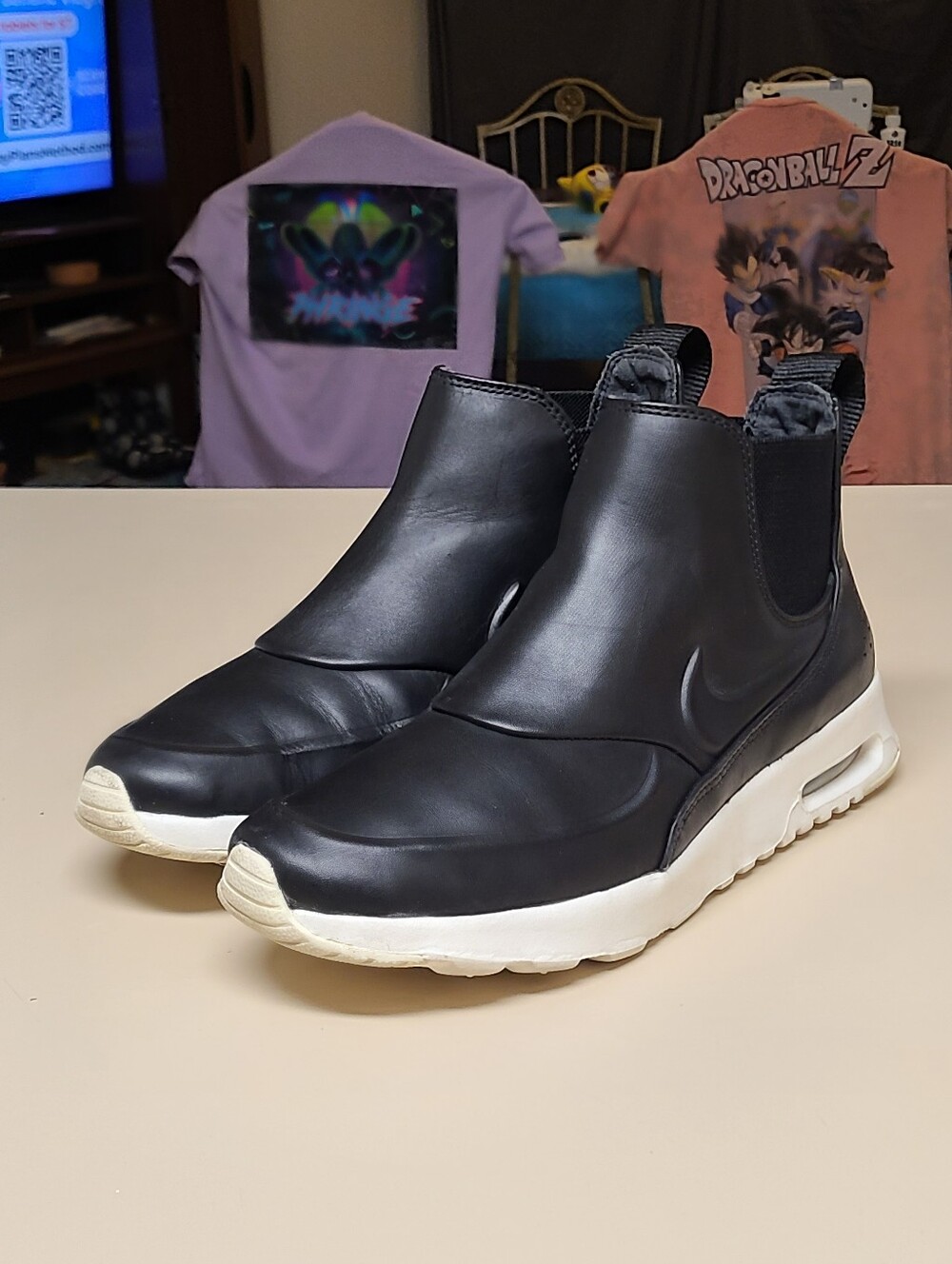 Nike Air Max Thea Mid Black Sail casual hybrid sneaker boots size 7.5